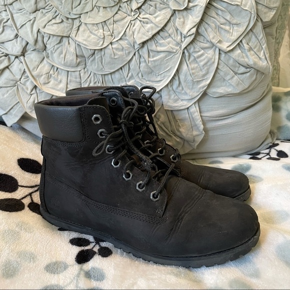 TIMBERLAND Ortholite Lace Up Short Black Boots 6 - Picture 1 of 7